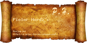 Pieler Horác névjegykártya
